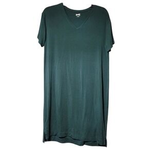 Duluth Trading Co Womens Green Tencel‎ Modal V-Neck Short Sleeve T-Shirt Dress S